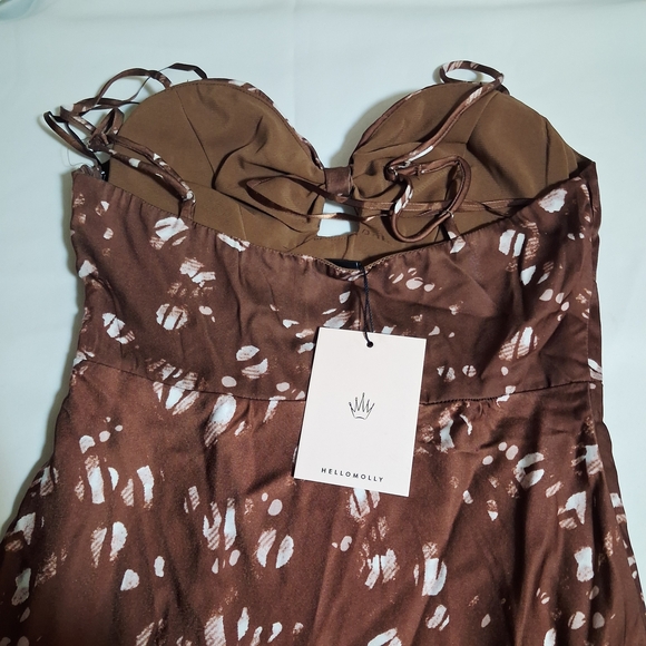 Hello Molly Gimme Whiplash Midi Dress Brown. Size XS NWT - Picture 8 of 16